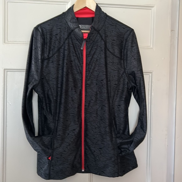 Mondetta ladies full zip running/track jacket. Steel gray with orange trim. XL - Picture 4 of 7